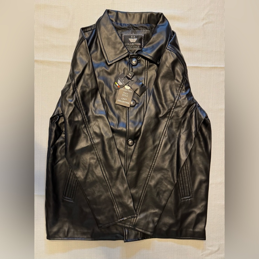 EA Collection Black Leather Jacket